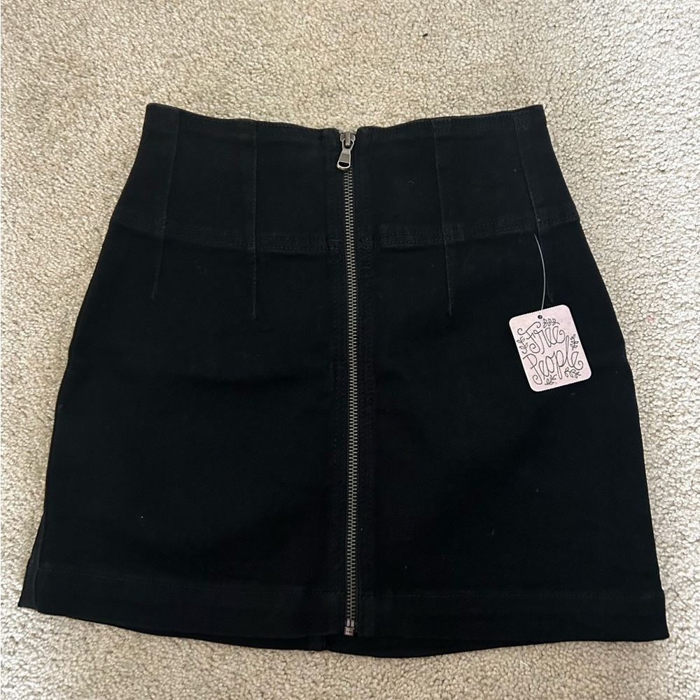 Free People Black Mini Skirt